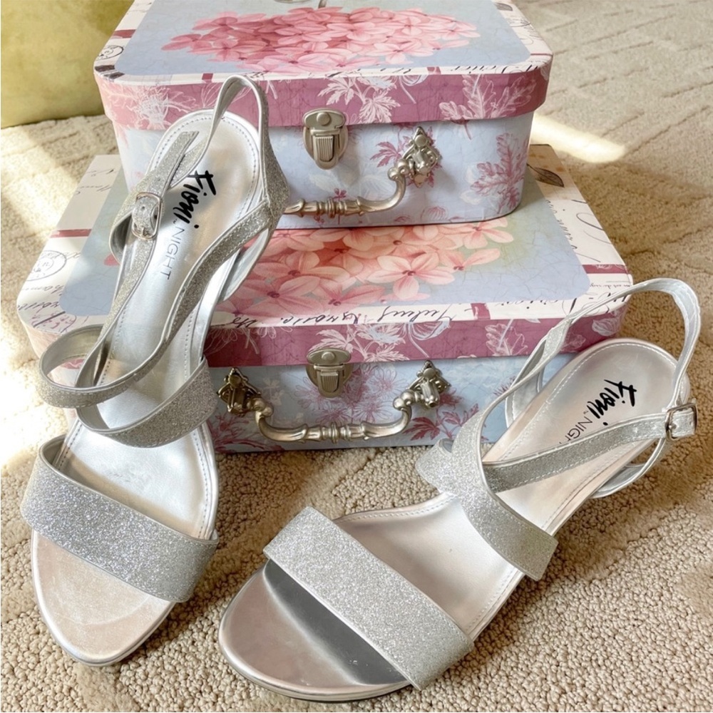 Silver Strappy Heels